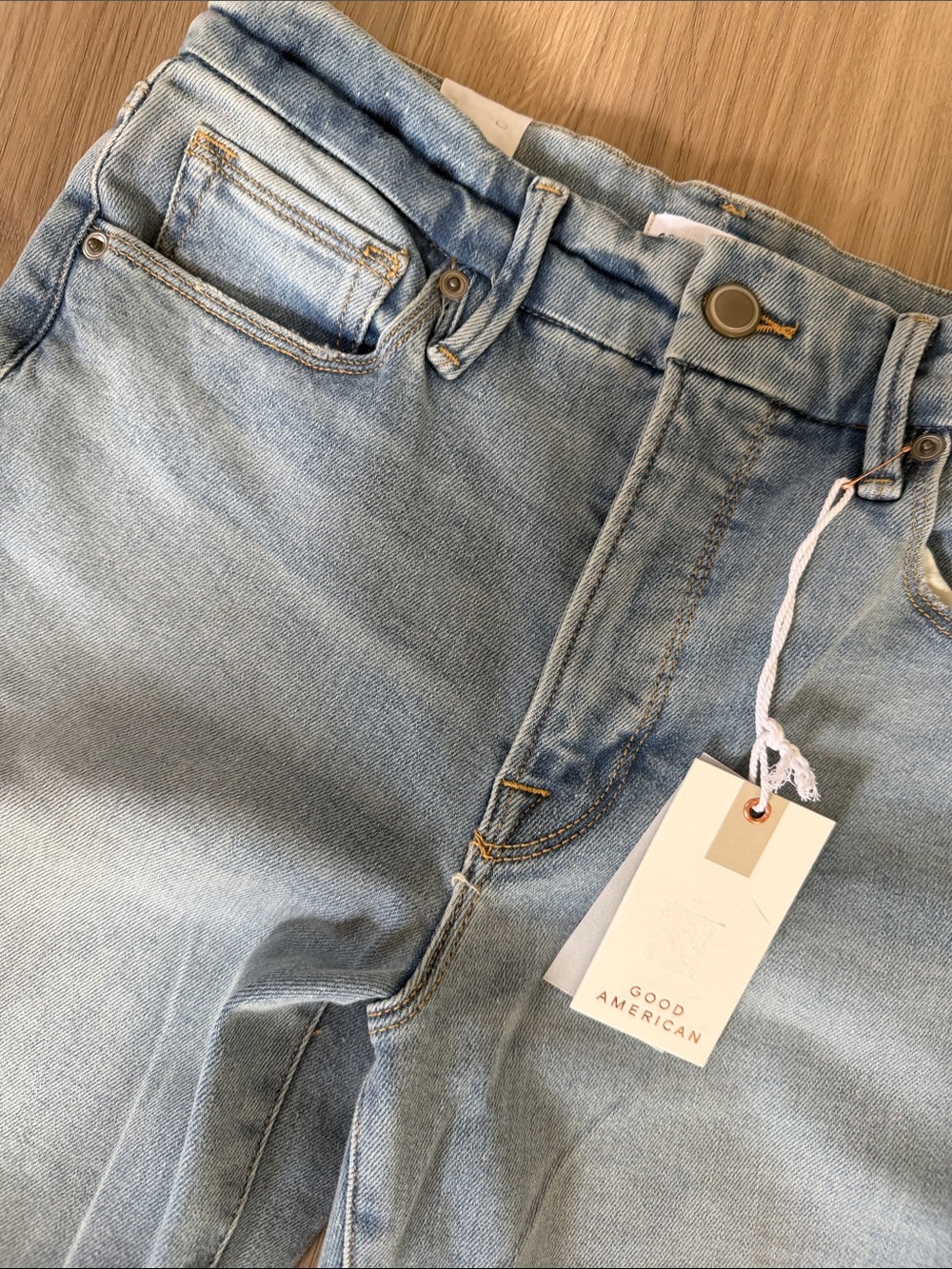 Good American Light Wash Good Legs Flare Jeans - Picture 2 of 7